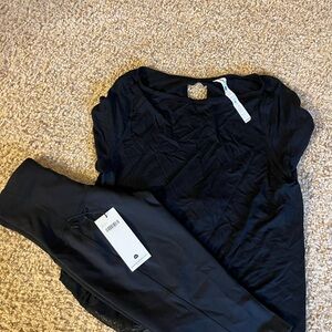 KARMA cropped leggings and black workout tee